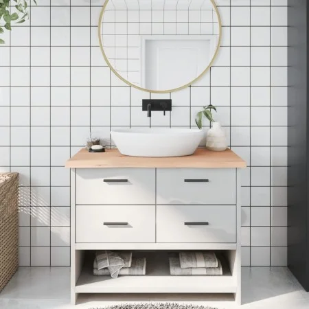 Untreated solid wood bathroom countertop 100x60x(2-4) cm by vidaXL, Countertops - Ref: Foro24-3156039, Price: 91,55 €, Discou...