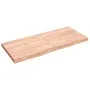 Badezimmerarbeitsplatte aus hellbraun behandeltem Massivholz, 140 x 60 x (2–6) cm von vidaXL, Arbeitsplatten - Ref: Foro24-31...