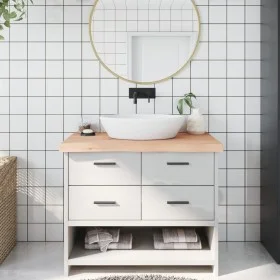 Encimera de baño madera maciza sin tratar 100x60x(2-6) cm de vidaXL, Encimeras - Ref: Foro24-3156040, Precio: 106,32 €, Descu...