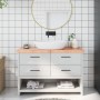 Encimera baño madera maciza tratada marrón claro 120x30x(2-6)cm de vidaXL, Encimeras - Ref: Foro24-3156138, Precio: 72,95 €, ...