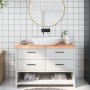Encimera baño madera maciza tratada marrón claro 120x60x(2-4)cm de vidaXL, Encimeras - Ref: Foro24-3156143, Precio: 98,62 €, ...