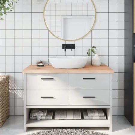 Encimera de baño madera maciza sin tratar 120x60x(2-4) cm de vidaXL, Encimeras - Ref: Foro24-3156047, Precio: 84,52 €, Descue...