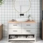 Encimera de baño madera maciza sin tratar 120x60x(2-4) cm de vidaXL, Encimeras - Ref: Foro24-3156047, Precio: 84,52 €, Descue...