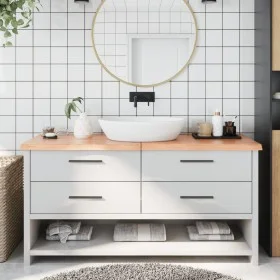 Encimera baño madera maciza tratada marrón claro 160x50x(2-4)cm by vidaXL, Countertops - Ref: Foro24-3156157, Price: 108,31 €...