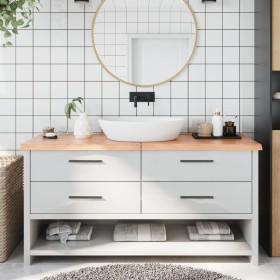 Encimera baño madera maciza tratada marrón claro 160x50x(2-4)cm de vidaXL, Encimeras - Ref: Foro24-3156157, Precio: 109,87 €,...