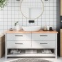 Encimera baño madera maciza tratada marrón claro 160x50x(2-4)cm de vidaXL, Encimeras - Ref: Foro24-3156157, Precio: 109,87 €,...