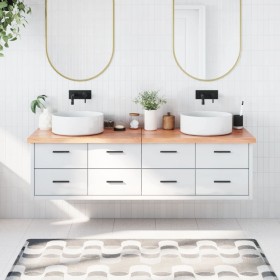 Encimera baño madera maciza tratada marrón claro 180x40x(2-4)cm de vidaXL, Encimeras - Ref: Foro24-3156163, Precio: 102,14 €,...