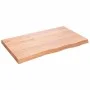Encimera baño madera maciza tratada marrón claro 100x60x(2-6)cm de vidaXL, Encimeras - Ref: Foro24-3156136, Precio: 100,22 €,...