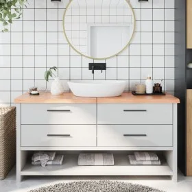 Light brown treated solid wood bathroom countertop 160x60x(2-4)cm by vidaXL, Countertops - Ref: Foro24-3156159, Price: 126,35...