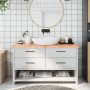 Encimera baño madera maciza tratada marrón claro 140x40x(2-6)cm de vidaXL, Encimeras - Ref: Foro24-3156148, Precio: 98,83 €, ...