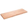 Encimera baño madera maciza tratada marrón claro 140x50x(2-6)cm de vidaXL, Encimeras - Ref: Foro24-3156150, Precio: 117,35 €,...