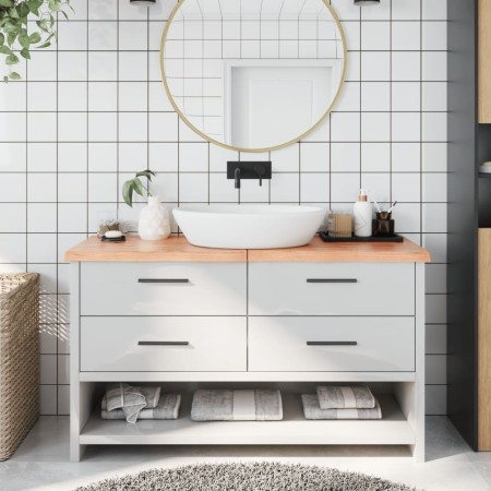 Encimera baño madera maciza tratada marrón claro 140x50x(2-4)cm de vidaXL, Encimeras - Ref: Foro24-3156149, Precio: 97,33 €, ...