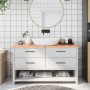 Encimera baño madera maciza tratada marrón claro 140x50x(2-4)cm de vidaXL, Encimeras - Ref: Foro24-3156149, Precio: 97,33 €, ...