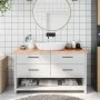 Solid light brown treated wood bathroom countertop 140x60x(2-4)cm by vidaXL, Countertops - Ref: Foro24-3156151, Price: 112,77...