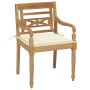 Sillas Batavia 2 uds teca maciza con cojines color crema de vidaXL, Sillas de jardín - Ref: Foro24-3062129, Precio: 255,25 €,...