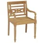 Sillas Batavia 2 uds teca maciza con cojines color crema de vidaXL, Sillas de jardín - Ref: Foro24-3062129, Precio: 246,02 €,...