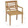 Sillas Batavia 2 uds teca maciza con cojines color crema de vidaXL, Sillas de jardín - Ref: Foro24-3062129, Precio: 255,25 €,...