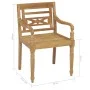 Sillas Batavia 2 uds teca maciza con cojines color crema de vidaXL, Sillas de jardín - Ref: Foro24-3062129, Precio: 246,02 €,...