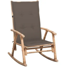 Silla mecedora con cojín bambú de vidaXL, Sillas de jardín - Ref: Foro24-3063911, Precio: 151,13 €, Descuento: %