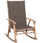 Silla mecedora con cojín bambú de vidaXL, Sillas de jardín - Ref: Foro24-3063911, Precio: 152,86 €, Descuento: %