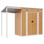 Cobertizo con tejado largo acero marrón claro 277x110,5x181 cm de vidaXL, Cobertizos - Ref: Foro24-364528, Precio: 238,76 €, ...