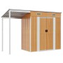 Cobertizo con tejado largo acero marrón claro 277x110,5x181 cm de vidaXL, Cobertizos - Ref: Foro24-364528, Precio: 253,72 €, ...