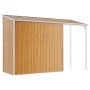 Cobertizo con tejado largo acero marrón claro 277x110,5x181 cm de vidaXL, Cobertizos - Ref: Foro24-364528, Precio: 253,72 €, ...