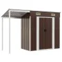 Cobertizo jardín tejado alargado acero marrón 277x110,5x181 cm de vidaXL, Cobertizos - Ref: Foro24-364527, Precio: 248,28 €, ...
