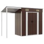 Cobertizo jardín tejado alargado acero marrón 277x110,5x181 cm de vidaXL, Cobertizos - Ref: Foro24-364527, Precio: 252,64 €, ...