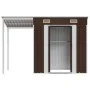 Cobertizo jardín tejado alargado acero marrón 277x110,5x181 cm de vidaXL, Cobertizos - Ref: Foro24-364527, Precio: 248,28 €, ...