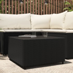 Mesa de centro jardín cuadrada ratán sintético negro 50x50x30cm en Mesas de jardín | Comprar online en Foru.es