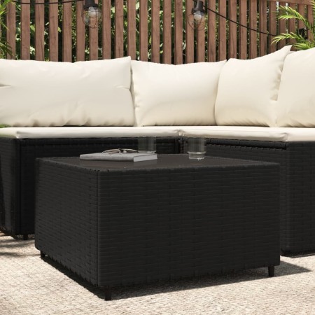 Mesa de centro jardín cuadrada ratán sintético negro 50x50x30cm en Mesas de jardín | Comprar online en Foru.es