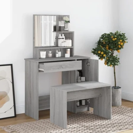 Juego de tocador color gris Sonoma 86,5x35x136 cm de vidaXL, Tocadores para dormitorios - Ref: Foro24-3114153, Precio: 110,98...