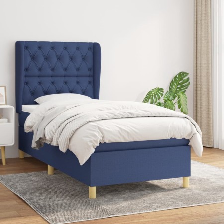 Cama box spring con colchón tela azul 80x200 cm de vidaXL, Camas y somieres - Ref: Foro24-3128723, Precio: 357,86 €, Descuent...