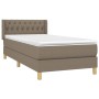 Cama box spring con colchón tela gris taupe 90x200 cm de vidaXL, Camas y somieres - Ref: Foro24-3130485, Precio: 326,35 €, De...