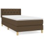 Cama box spring con colchón tela marrón oscuro 80x200 cm de vidaXL, Camas y somieres - Ref: Foro24-3130468, Precio: 300,90 €,...