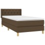 Cama box spring con colchón tela marrón oscuro 80x200 cm de vidaXL, Camas y somieres - Ref: Foro24-3130468, Precio: 300,90 €,...