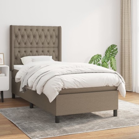 Cama box spring con colchón tela gris taupe 90x200 cm de vidaXL, Camas y somieres - Ref: Foro24-3131645, Precio: 391,13 €, De...