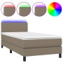 Cama box spring con colchón LED tela gris taupe 80x200 cm de vidaXL, Camas y somieres - Ref: Foro24-3132953, Precio: 300,46 €...