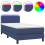 Cama box spring colchón y luces LED tela azul 80x200 cm de vidaXL, Camas y somieres - Ref: Foro24-3133035, Precio: 291,65 €, ...