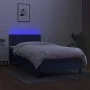 Cama box spring colchón y luces LED tela azul 80x200 cm de vidaXL, Camas y somieres - Ref: Foro24-3133035, Precio: 285,04 €, ...