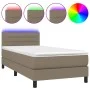 Cama box spring colchón y luces LED gris taupe 80x200 cm de vidaXL, Camas y somieres - Ref: Foro24-3133193, Precio: 294,04 €,...
