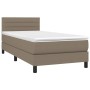 Cama box spring colchón y luces LED tela gris taupe 90x200 cm de vidaXL, Camas y somieres - Ref: Foro24-3133209, Precio: 319,...