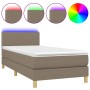 Cama box spring colchón y luces LED tela gris taupe 90x200 cm de vidaXL, Camas y somieres - Ref: Foro24-3133529, Precio: 318,...
