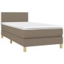 Cama box spring colchón y luces LED tela gris taupe 90x200 cm de vidaXL, Camas y somieres - Ref: Foro24-3133529, Precio: 318,...