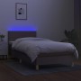 Cama box spring colchón y luces LED tela gris taupe 90x200 cm de vidaXL, Camas y somieres - Ref: Foro24-3133529, Precio: 318,...