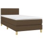Cama box spring con colchón LED tela marrón oscuro 80x200 cm de vidaXL, Camas y somieres - Ref: Foro24-3133832, Precio: 289,1...