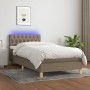 Cama box spring con colchón LED tela gris taupe 90x200 cm de vidaXL, Camas y somieres - Ref: Foro24-3133929, Precio: 321,51 €...