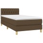 Cama box spring con colchón LED tela marrón oscuro 80x200 cm de vidaXL, Camas y somieres - Ref: Foro24-3133912, Precio: 296,6...