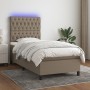 Cama box spring colchón y luces LED tela gris taupe 90x200 cm de vidaXL, Camas y somieres - Ref: Foro24-3135089, Precio: 386,...
